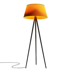 Canvas Print - Modern tripod floor lamp with orange shade, cut out