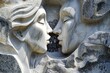 © talkative.studio - Stone Sculpture of a Couple Kissing