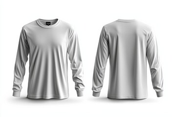 White Long Sleeve Tshirt Mockup Isolated created with Generative AI