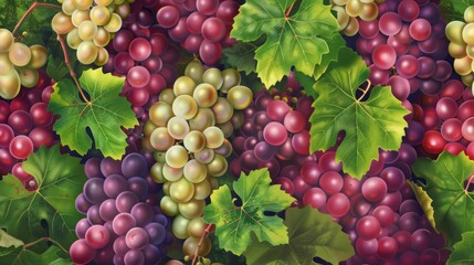 Seamless background of grape