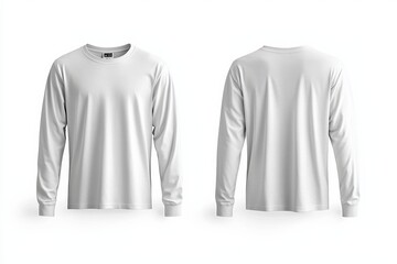 White Long Sleeve Tshirt Mockup Isolated created with Generative AI