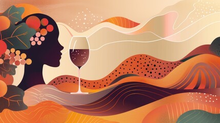 Poster template background of grape wine