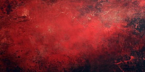 Wall Mural - Abstract red grunge texture featuring a distressed and rough surface with dark patches