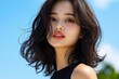 © Sanchai - Girlâ€™s face, tousled hair, natural look enhances a carefree and relaxed vibe
