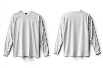 White Long Sleeve Tshirt Mockup Isolated created with Generative AI