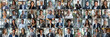 © serz72 - A mosaic collage showcases successful male and female businessmen of diverse ethnicities and ages, smiling confidently at the camera, representing a multicultural corporate team