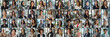 © serz72 - A mosaic collage showcases successful female businesswomen of diverse ethnicities and ages, smiling confidently at the camera, representing a multicultural corporate team