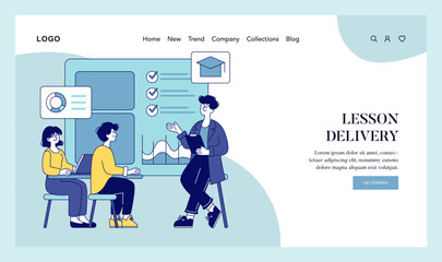 Teachers Everyday Life. Flat Vector Illustration