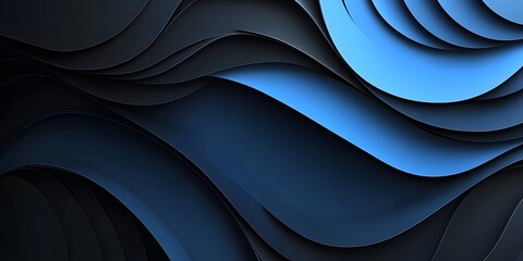 Abstract wave line dark black and  blue, shape, background, powerpoint  templates and business slide decks 