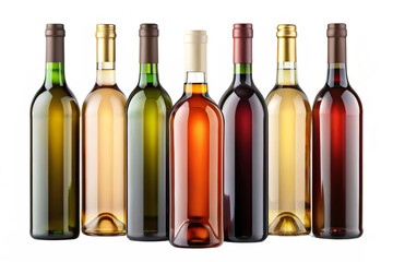 Quality wine bottles, isolated on white background