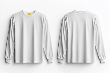 White Long Sleeve Tshirt Mockup Isolated created with Generative AI