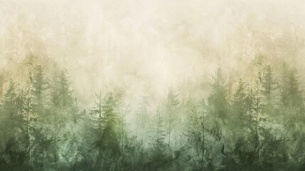 Wall Mural - Forest wallpaper with gradient washes of color and soft-focus textures in green