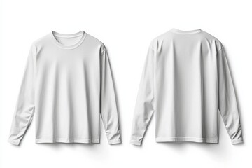 White Long Sleeve Tshirt Mockup Isolated created with Generative AI