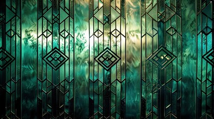 Silver lattice motifs over a teal and jade gradient backdrop with soft lighting