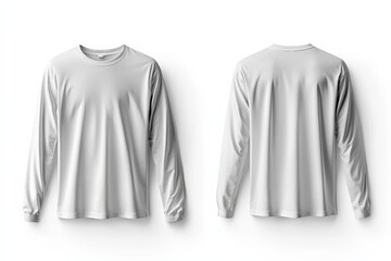 White Long Sleeve Tshirt Mockup Isolated created with Generative AI