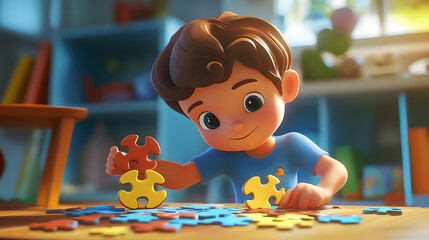 A cartoon character cute Puzzle games