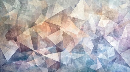 Wall Mural - Pastel-shaded Cubist wallpaper with complex interlocking polygons delicate gradient effects