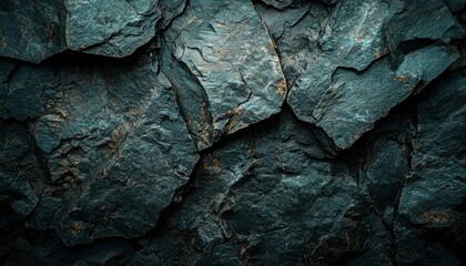 Wall Mural - A Close-Up of a Dark, Rough, Textured Rock Face