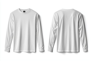 White Long Sleeve Tshirt Mockup Isolated created with Generative AI