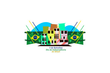 Wall Mural - Translate: September 7, Independence Day. Independence of Brazil vector illustration. Suitable for greeting card, poster and banner.