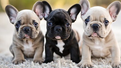 Wall Mural - french bulldog puppies