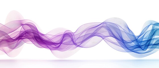 Canvas Print - abstract purple and blue swirling waves on white background