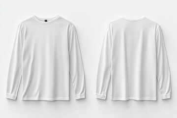 White Long Sleeve Tshirt Mockup Isolated created with Generative AI