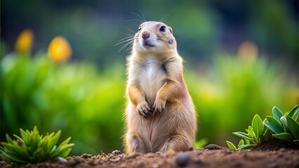 a prairie dog with beautiful natural background