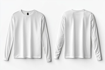 White Long Sleeve Tshirt Mockup Isolated created with Generative AI