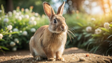 Wall Mural - a rabbit with beautiful natural background