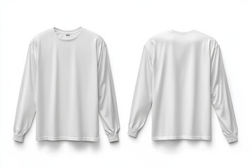 White Long Sleeve Tshirt Mockup Isolated created with Generative AI