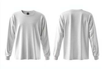 White Long Sleeve Tshirt Mockup Isolated created with Generative AI