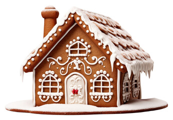 Canvas Print - PNG Gingerbread house dessert cookie icing.