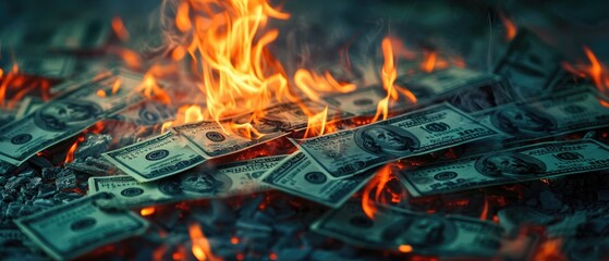 Burning Money: A Symbol of Financial Ruin and Loss