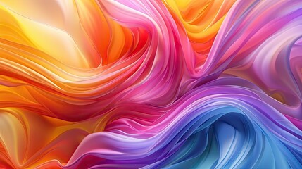 Canvas Print - abstract wavy fluid colors, vibrant flowing gradient