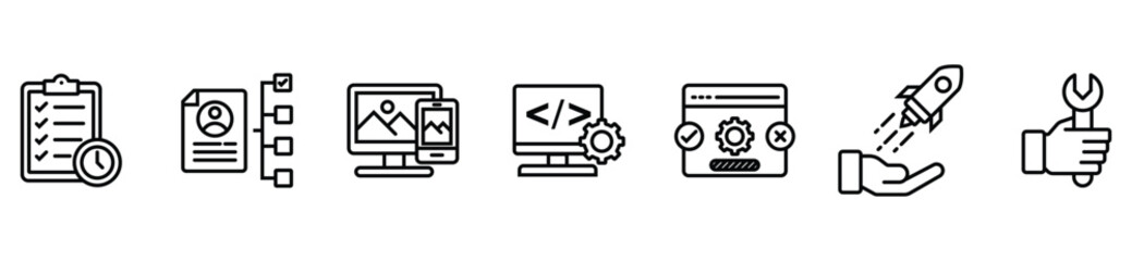 software development life cycle banner web icon vector illustration concept of sdlc with icon of pla