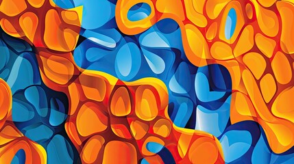 Canvas Print - abstract colorful organic shapes