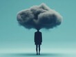 © Khritthithat - Depression visualized as a dark cloud, medication as the only light, deep despair, 3D illustration