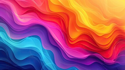 Canvas Print - abstract wavy background of vibrant hues