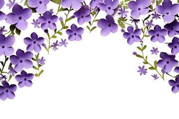 Wall Mural - PNG Violet flower floral border backgrounds lavender blossom.