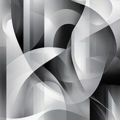 Canvas Print - Abstract Grayscale Shapes