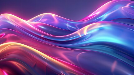 Wall Mural - Abstract Neon Gradient Waves in Vibrant Hues