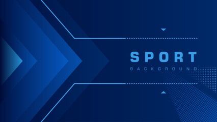 Creative sport background. Blue background with arrows. Simple geometric background. 
