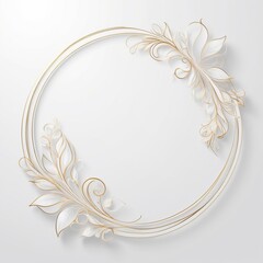 Wall Mural - luxury beauty line frame white background