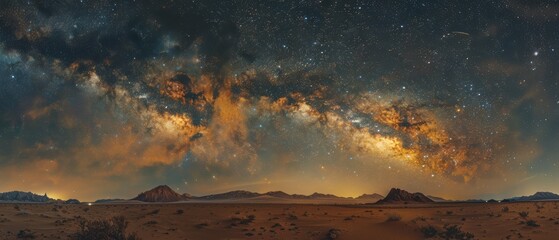 Ethereal Milky Way Core Illuminating Desert Night Sky