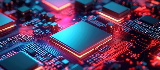 Wall Mural - conceptual image of central computer processors cpu in 3d rendering illustrating the technology and 