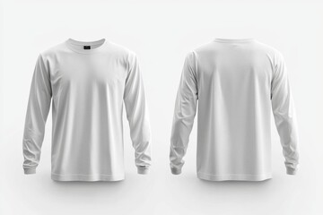 White Long Sleeve Tshirt Mockup Isolated created with Generative AI