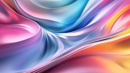 Canvas Print - Modern digital abstract background featuring soft smooth lines in vibrant colors creating a sense of motion with a luxurious and contemporary feel Ideal for artistic wallpaper designs