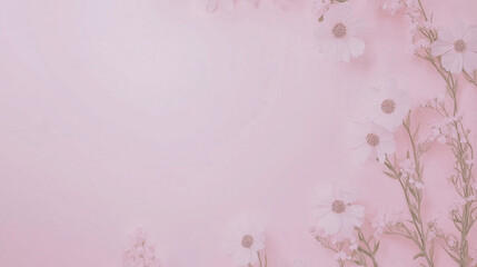 a pink background with white flowers