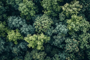 Aerial perspective of lush forest promoting carbon capture for environmental sustainability goals